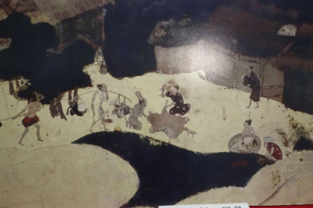 写真11 皮革従事者『洛中洛外図』から 写真11 皮革従事者『洛中洛外図』から